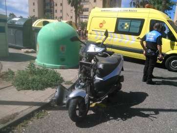 La motocicleta que intervino en el accidente (Foto TA)