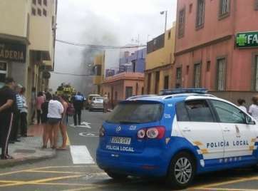 Incendio de la vivienda, este martes (Foto TA)