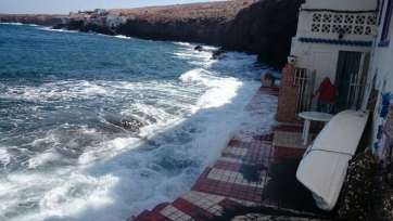 Reboso en la playa de Tufia, en una imagen captada a primera hora de esta tarde (Foto TA)