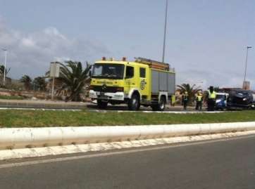 Imagen del accidente registrado este martes en el vial costero (Foto TA)