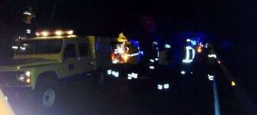 Efectivos de Medio Ambiente del Cabildo en la zona del incendio (Foto TA)