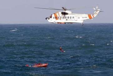 Imagen de archivo del helicóptero Helimer 210 con base en el Aeropuerto de Gando (Foto TA)