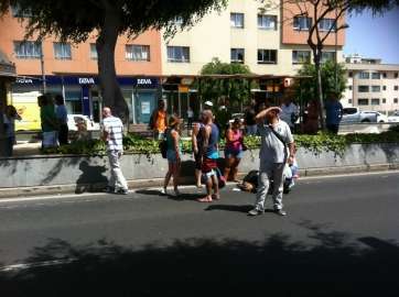 La víctima tras el accidente, este jueves (Foto TA)
