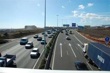 Imagen de archivo de la autopista GC-1 a su paso por Telde (Foto TA)