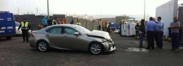 Imagen de archivo de un vuelco en una zona industrial de Telde (Foto TA)