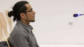 El acusado Yuri Virgilio C.E. durante la celebración del juicio (Foto EFE/Ángel Medina)