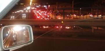 Imagen de las retenciones registradas en la autopista GC-1 desde el Cruce de Melenara (Foto TA)