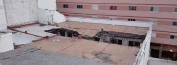 La calle de Matías Zurita ocupado por los bomberos (Foto TA)