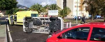 Accidente registrado hoy en el Valle de Jinámar (Foto TA)