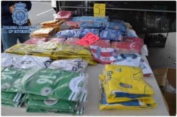 Prendas incautadas (Foto twitter Policía Nacional)