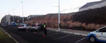 Imagen del control de alcoholemia que la Policía Local de Telde instaló esta tarde en la calle Américo Vespucio de Melenara y Salinetas (Foto TA)