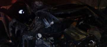 Estado en el que quedó el Audio R8 siniestrado en la Avenida del Cabildo (Foto TA)