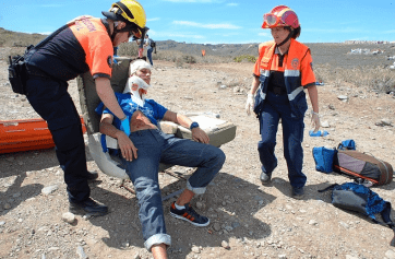 Imagen de archivo de un simulacro de accidente aéreo realizado años atrás en Telde (Foto TA)