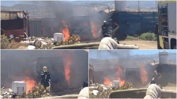 Imágenes del incendio en Lomo Catela (Foto TA)