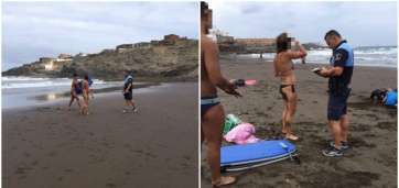 Los dos jóvenes que se vieron en apuros con un agente de la Policía Local (Foto TA)