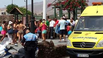 Imagen de una ambulancia del SUC en Melenara (Foto TA)