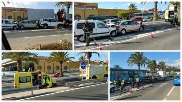 Accidente en la Autovía del Cabildo, esta mañana (Foto TA)