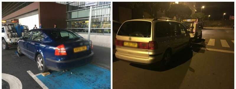 Los vehículos inmovilizados por la Policía Local de Telde (Foto TA)