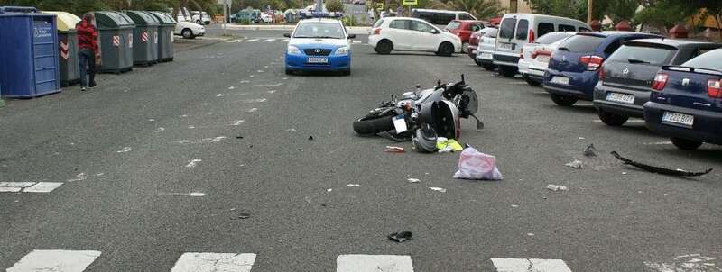 Imagen de la moto arrollada en el accidente (Foto TA)