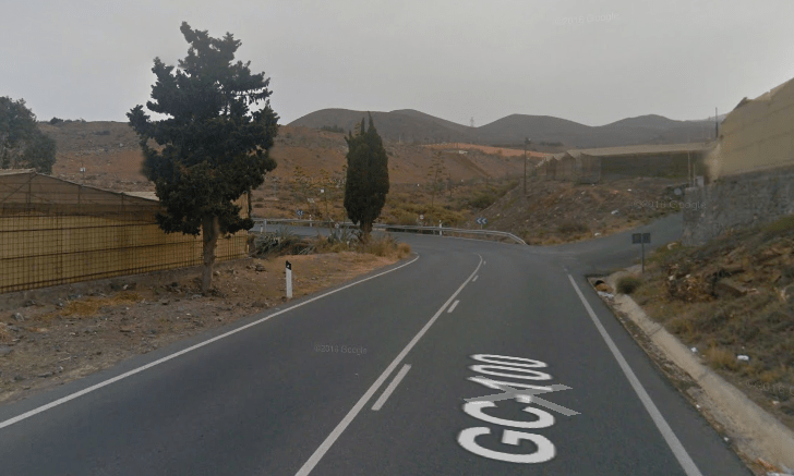 Imagen de la carretera GC-100 en las inmediaciones de donde ocurrió el accidente (Foto Google Maps)
