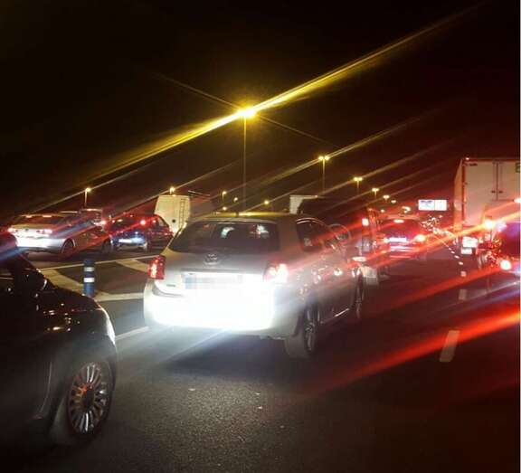 Imagen de las retenciones en la GC-1 (Foto TA)