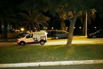 Accidente de dos turismos en la calle de Américo Vespucio, en Melenara-Telde