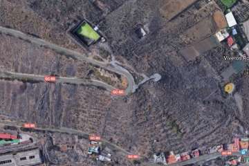 Punto donde se produjo el accidente, cerca de la conocida Vuelta de Los López, en la carretera de La Higuera Canaria hacia El Palmital-La Gavia.