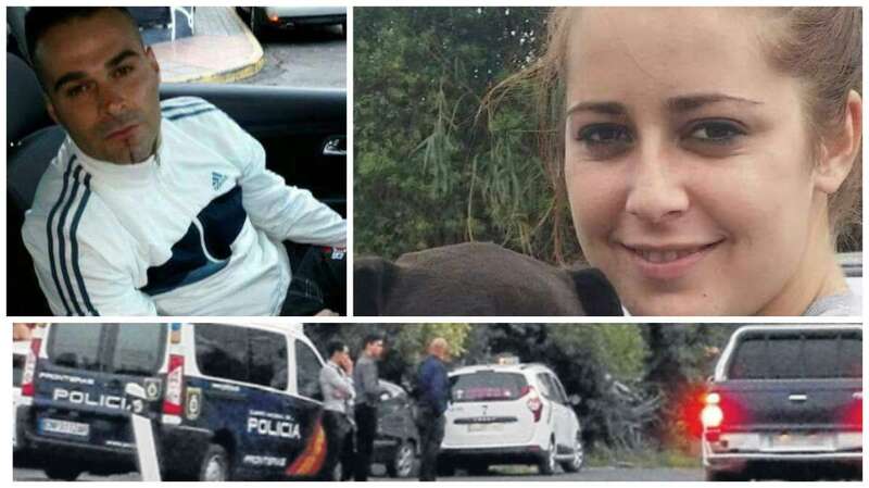 El agresor, la víctima y policías en un lugar próximo a donde se encontró el cadáver (Foto TA y C7)