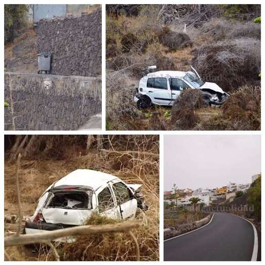 Lugar donde ocurrió el accidente y estado en que quedó el vehículo (Foto TA)