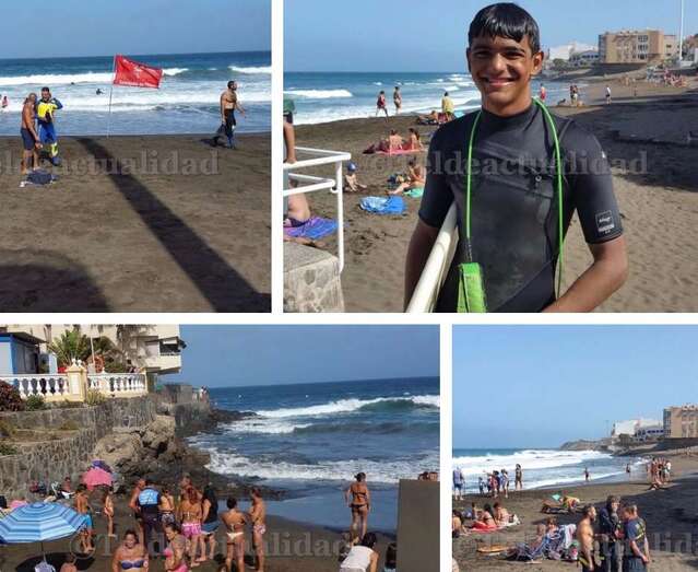 El joven surfero Fernando Rodríguez que ayudó a las personas en apuros (Foto TA)
