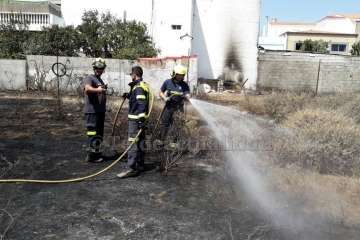 Incendio de pastos en Valsequillo (Foto TA)
