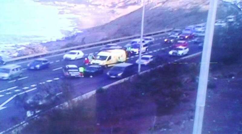 Imagen del siniestro captada por las cámaras del servicio de Carreteras del Cabildo (Foto Cabildo de Gran Canaria)