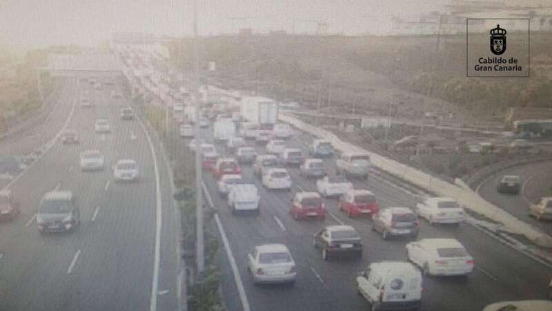Archivo. Imagen de retención de tráfico en la GC-1 (Foto Cabildo de Gran Canaria)