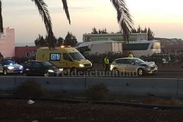 Nuevo acidente tempranero en la autovía GC-1, a la altura de Las Huesas (Foto TA)