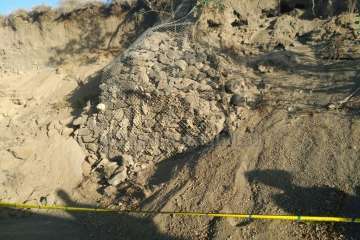 El desplome de un muro deja incomunicado a varias familias en La Higuera Canaria -Telde (Foto TA)