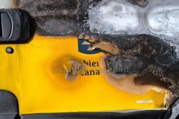 Arden ocho ambulancias del SUC que estaban estacionadas cerca de Narea (Foto TA)