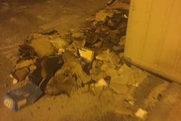 Quema de dos contenedores de basura en Jinámar (Telde)