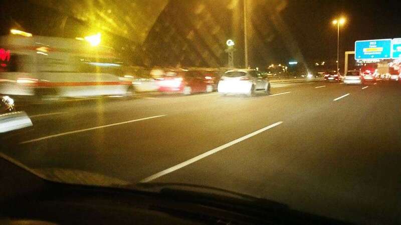 Imagen del accidente en la GC-1 a la altura de Las Terrazas, en dirección sur (Foto TA)