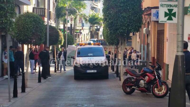 El furgón de la empresa Mémora que traslado el cadáver hasta el Instituto de Medicina Legal de Las Palmas (Foto TA)