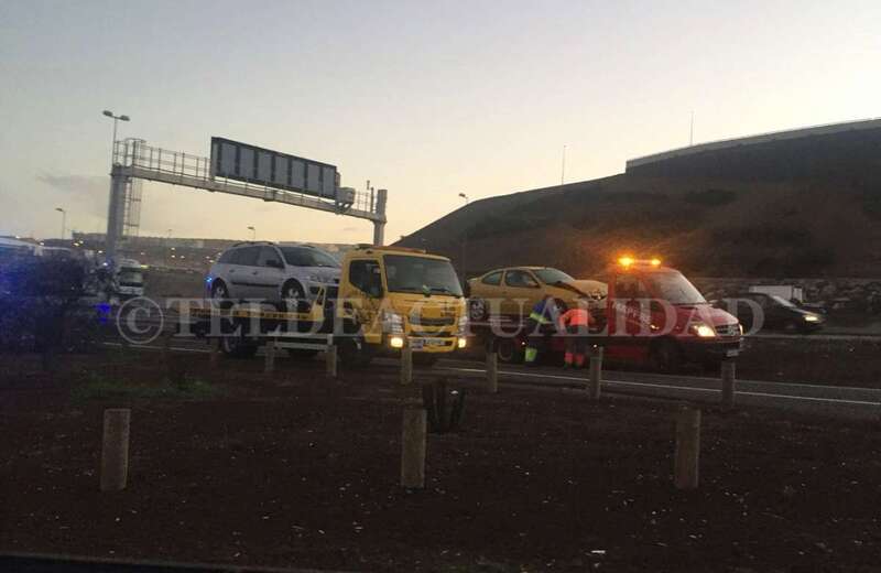 Imagen de dos de los cuatro vehículos siniestrados (Foto TA)