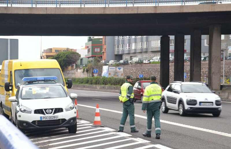 Imagen de archivo de la Guardia Civil de Tráfico en la GC-1, en la zona del Cruce de Melenara (Foto TA)