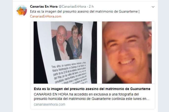 El supuesto autor de los hechos y la pareja de ancianos asesinados (Foto Canarias en Hora)
