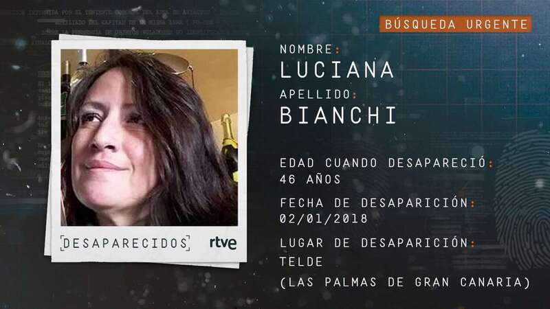 Luciana Bianchi, en una ficha del programa Desaparecidos, de TVE (Foto TA)