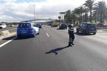 Dos accidentes en la GC-1, a su paso por Telde, en cuestión de minutos (Foto TA)