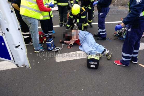 Un ciclista, herido con policontusiones, en un atropello en la GC-1 (Foto TA)