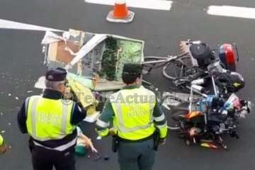 Un ciclista, herido con policontusiones, en un atropello en la GC-1 (Foto TA)