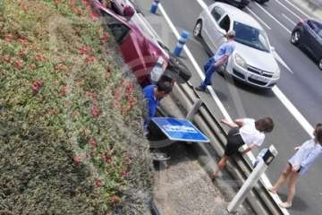 Dos heridos en el vuelco de un todoterreno en la entrada a La Pardilla (Foto TA)