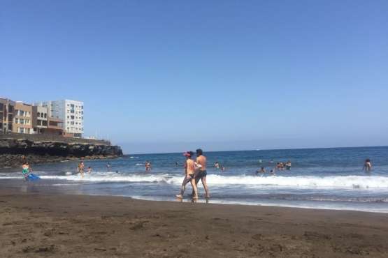 Playa de La Garita, en una imagen captada hace unos minutos por una usuaria habitual (Foto TA)