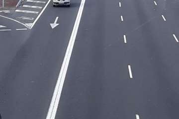 Vuelco de un camión en la GC-1 a la altura del Cruce de Melenara-Telde (Foto TA)