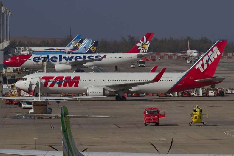 Imagen del Boeing 767 de LATAM en Gando (Foto Antonio Rodríguez)
